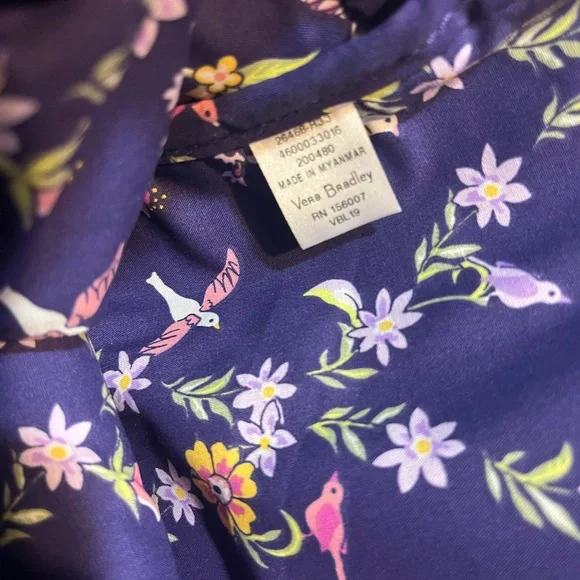 Vera Bradley French Paisley Campus Backpack quilted purple like new - Picture 6 of 12